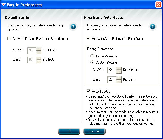 Full Tilt Auto Top-Up Feature